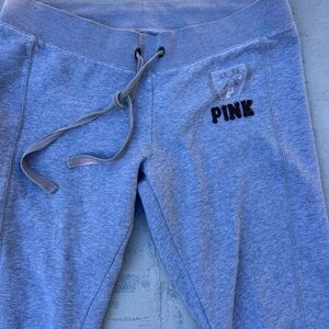 Pink by Victoria's Secret Vintage Y2K Grey and Maroon Women's Medium Sweatpants